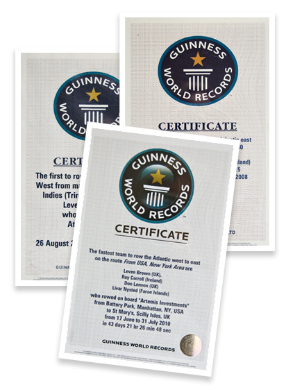 Guinness World Record certificates